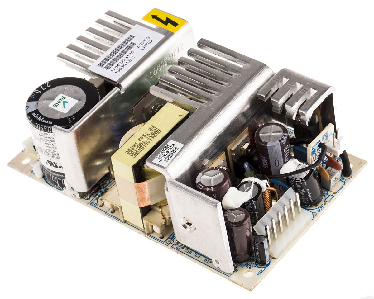 Artesyn Embedded Technologies Open Frame, Switching Power Supply, 5 V dc, ±12 V dc, 1 A, 3.5 A, 8 A, 60W