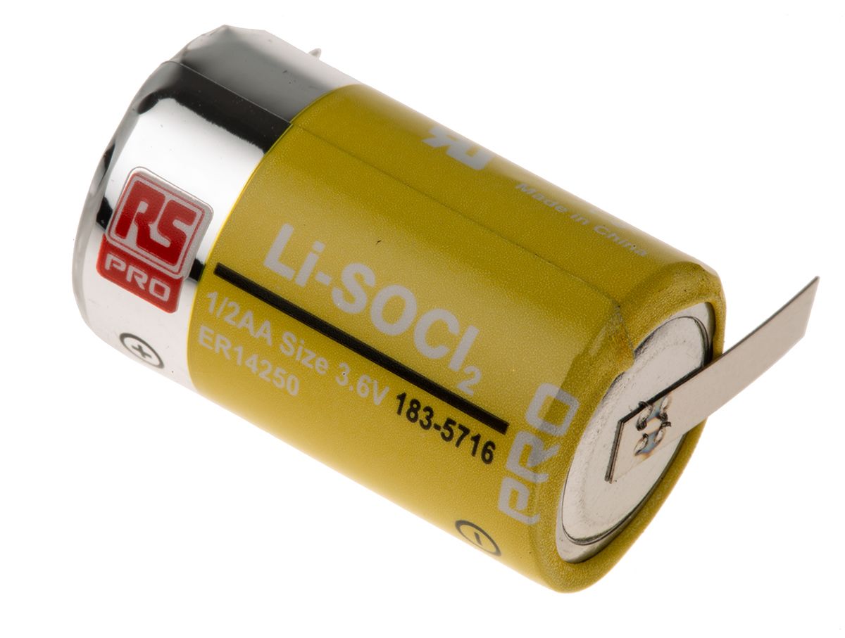 RS PRO Lithium Thionyl Chloride 3.6V 1/2 AA Battery | RS