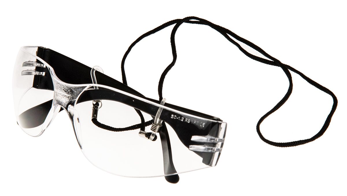 RS PRO UV Safety Glasses, Clear Polycarbonate Lens RS