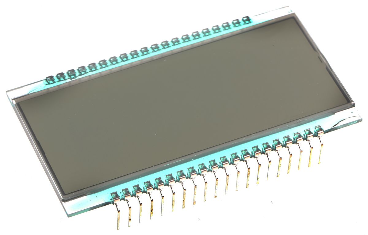 Display monocromo LCD 7 Segmentos RS PRO de 1 fila x 4 caract., transflectivo, área 62 x 23mm
