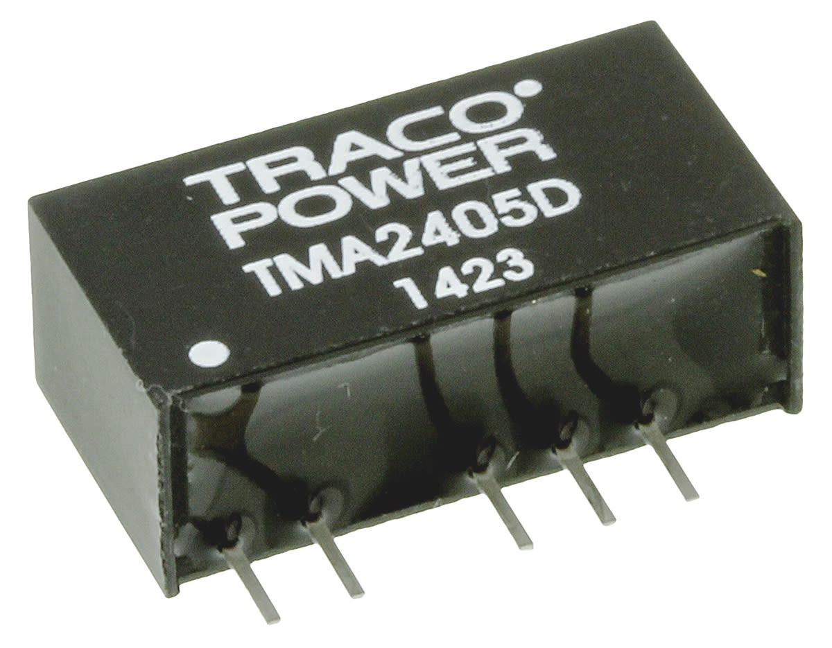 TRACOPOWER TMA DC-DC Converter, ±5V dc/ ±100mA Output, 21.6 → 26.4 V dc Input, 1W, Through Hole