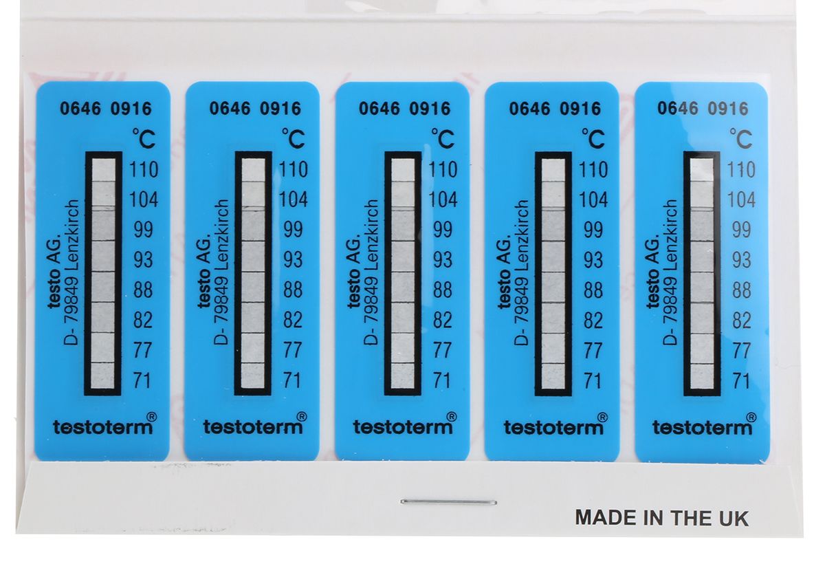 Etichetta termosensibile Irreversibile Testo, da +71°C a +110°C, 50mm x 18mm, conf. da 10 pz.