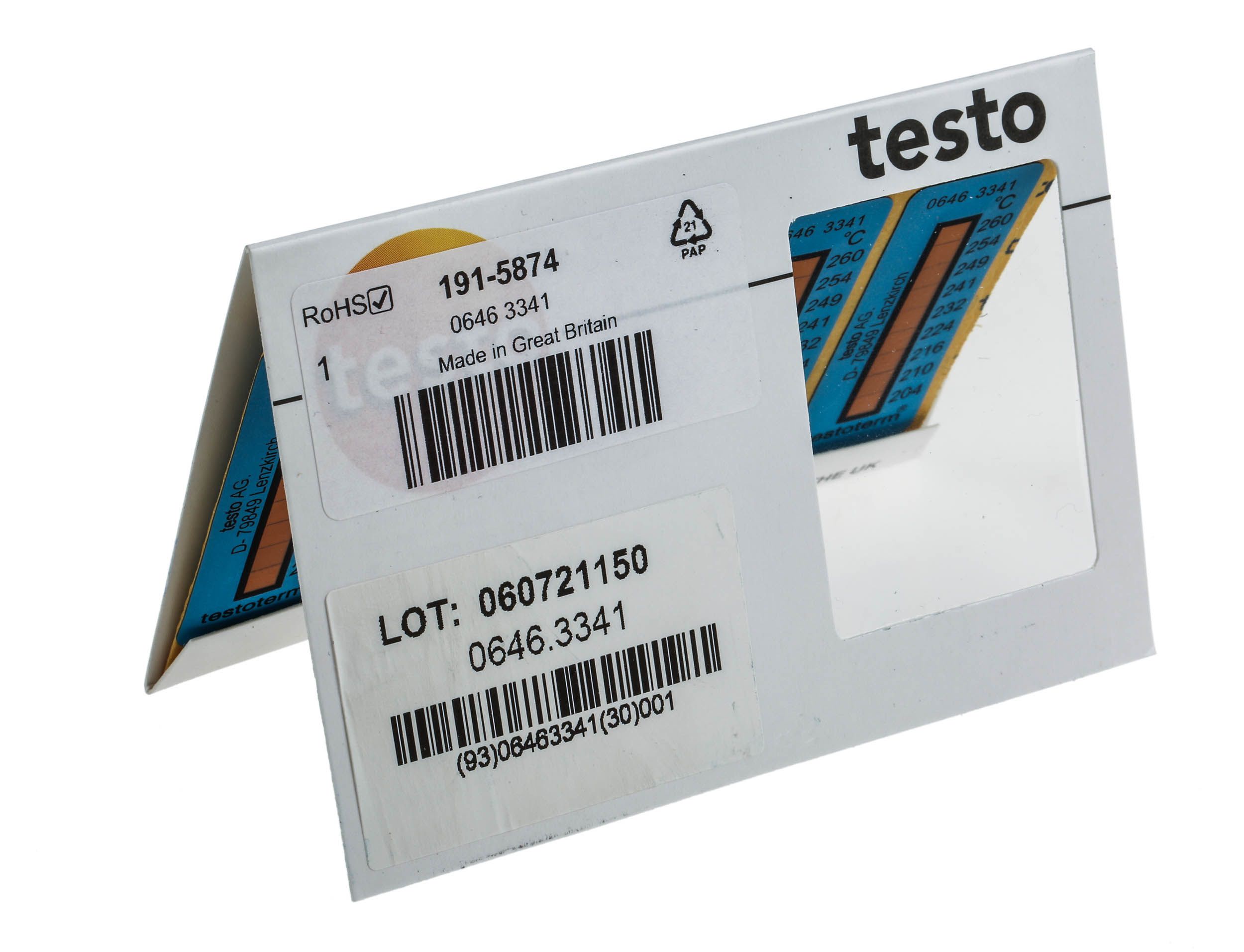 Etichetta termosensibile Testo, da +204°C a +260°C, 50mm x 18mm, conf. da 10 pz.