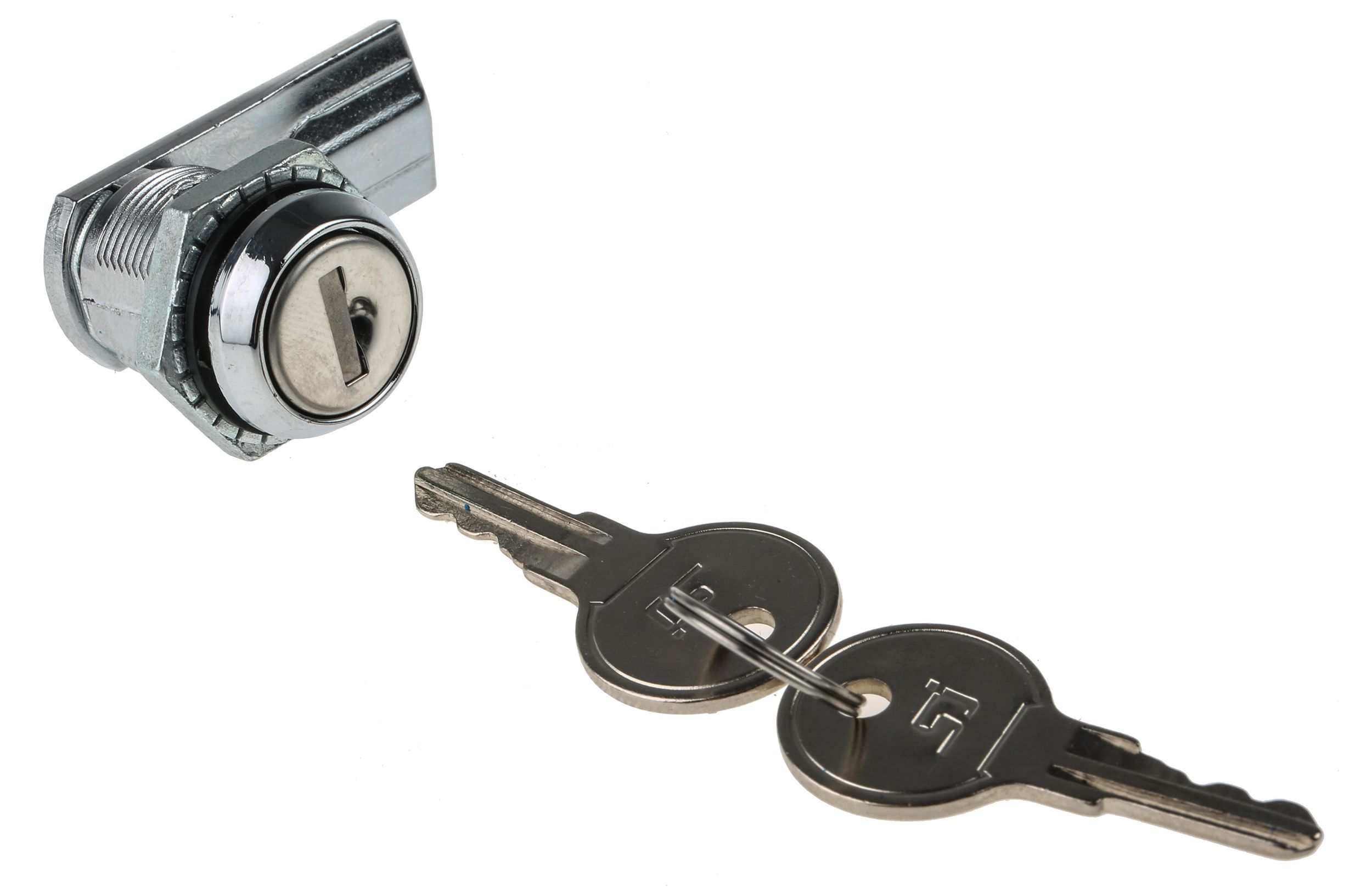 RS PRO Die Cast Cabinet Lock, 20mm Panel-to-Tongue, Key Unlock