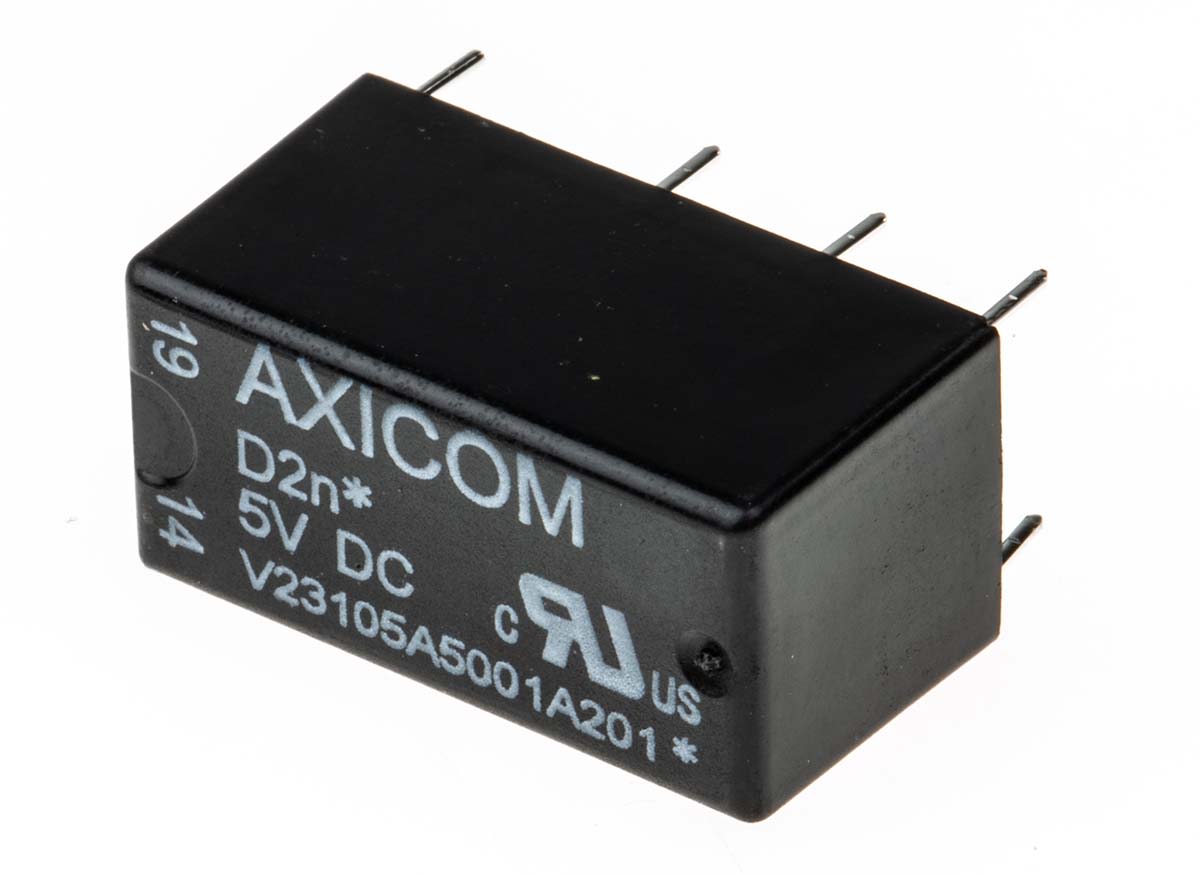 TE Connectivity PCB Mount Power Relay, 5V dc Coil, 3A Switching Current, DPDT