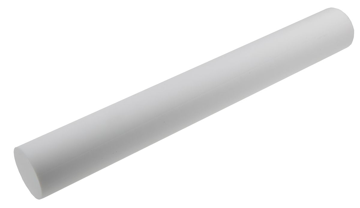 RS PRO Opaque Fluoroplastics PTFE Rod, 500mm x 65mm Diameter