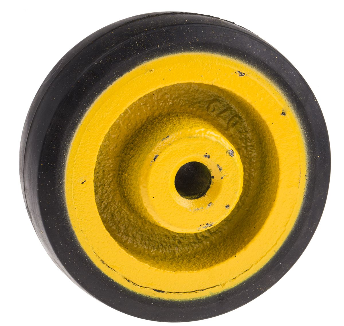 RS PRO Black, Yellow Rubber Trolley Wheel, 100kg