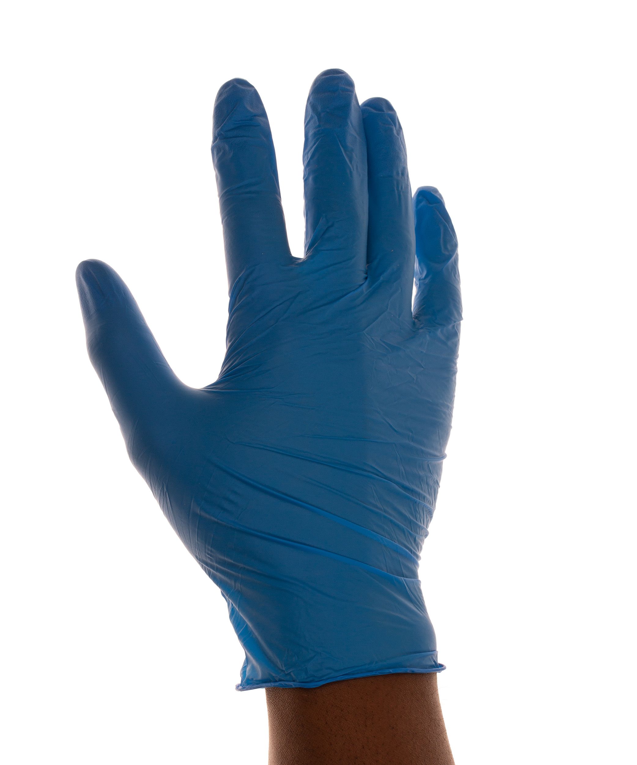 Uniglove Unicare Blue Powder-Free Nitrile Disposable Gloves, Size 10, XL, Food Safe, 100 per Pack