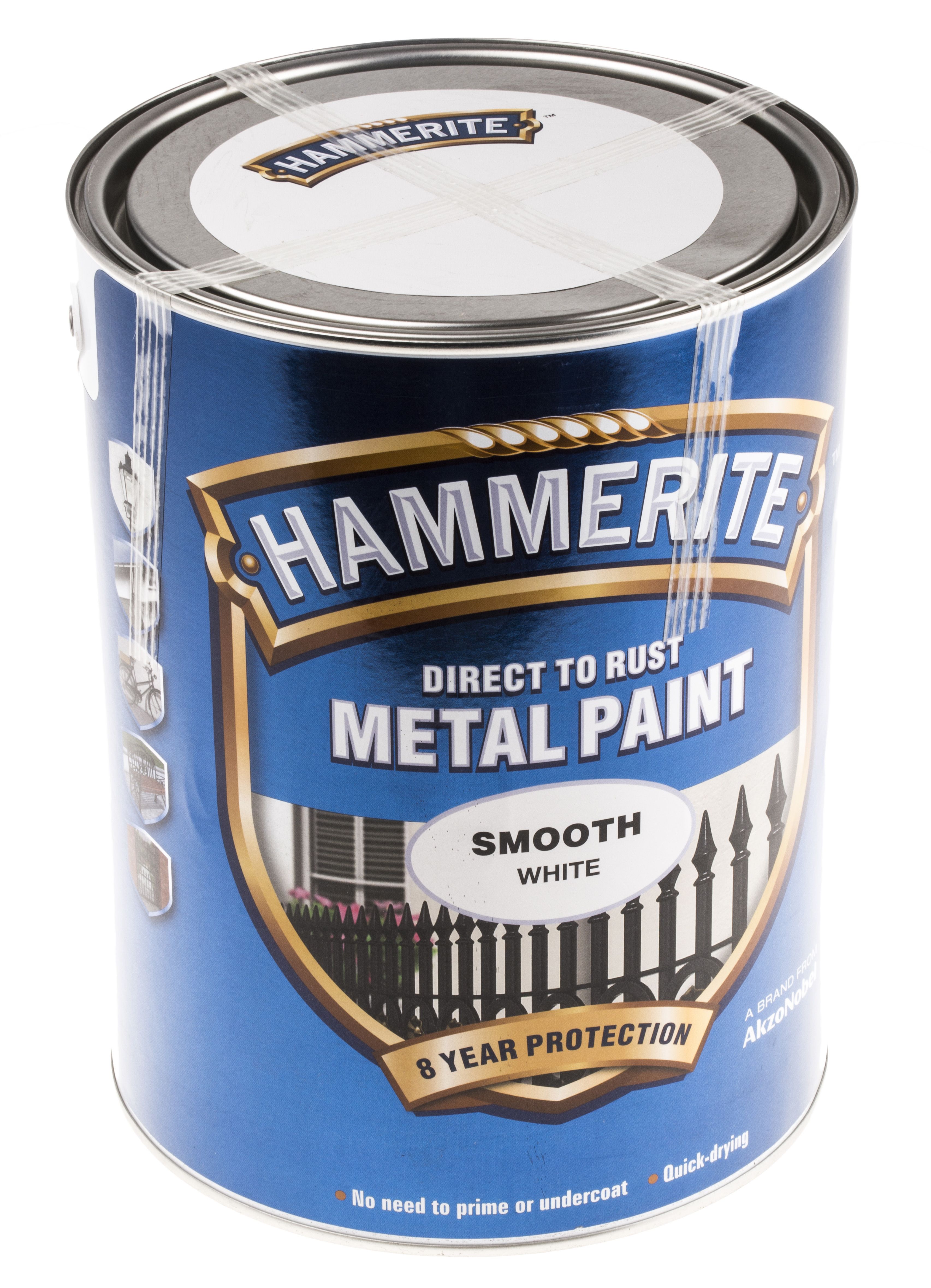 5084861 Hammerite Metal Paint in Smooth White 5L RS
