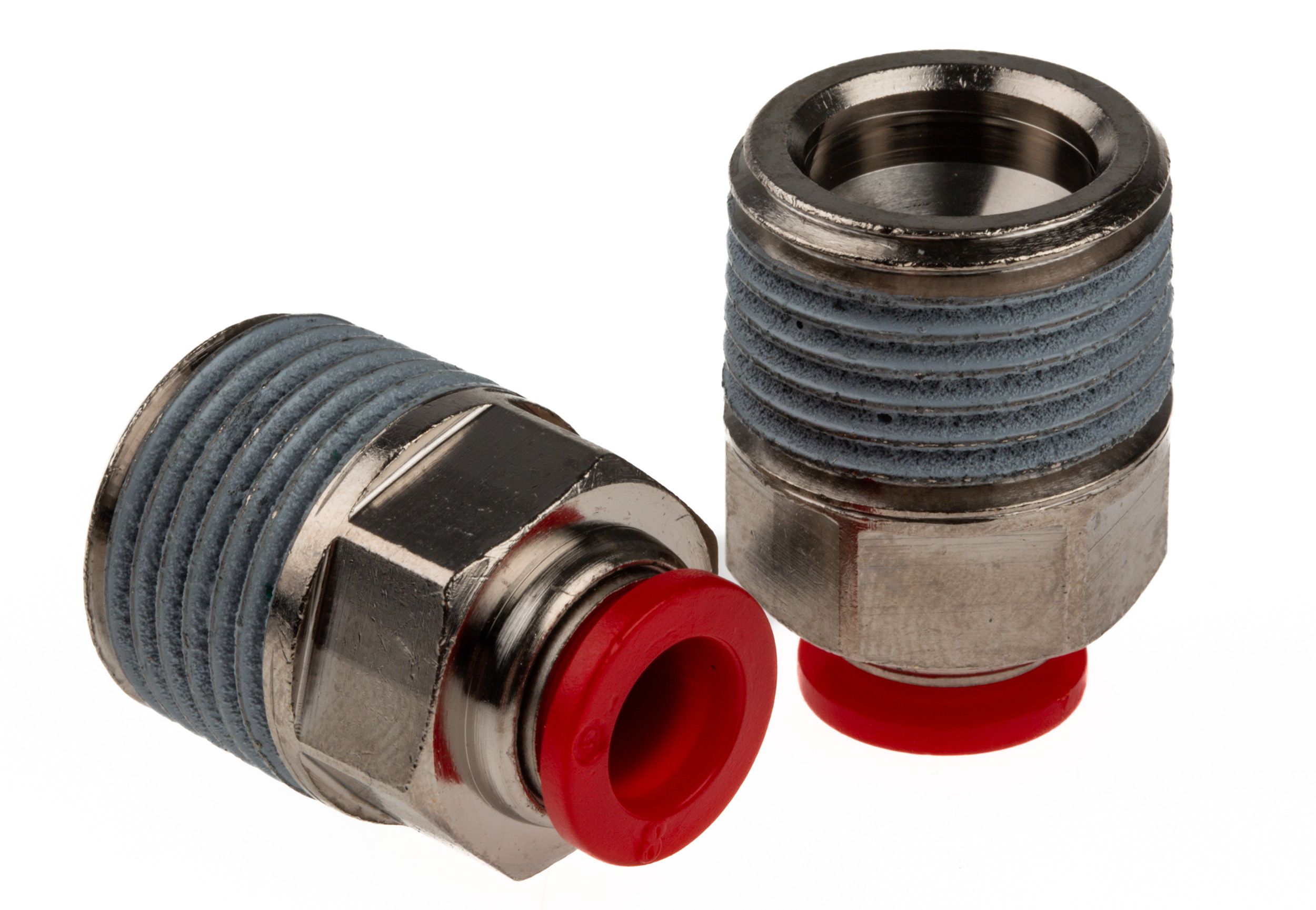 C01250848 IMI PNEUFIT Series Straight Fitting, Push In 8 mm to R 1/2, ThreadedtoTube