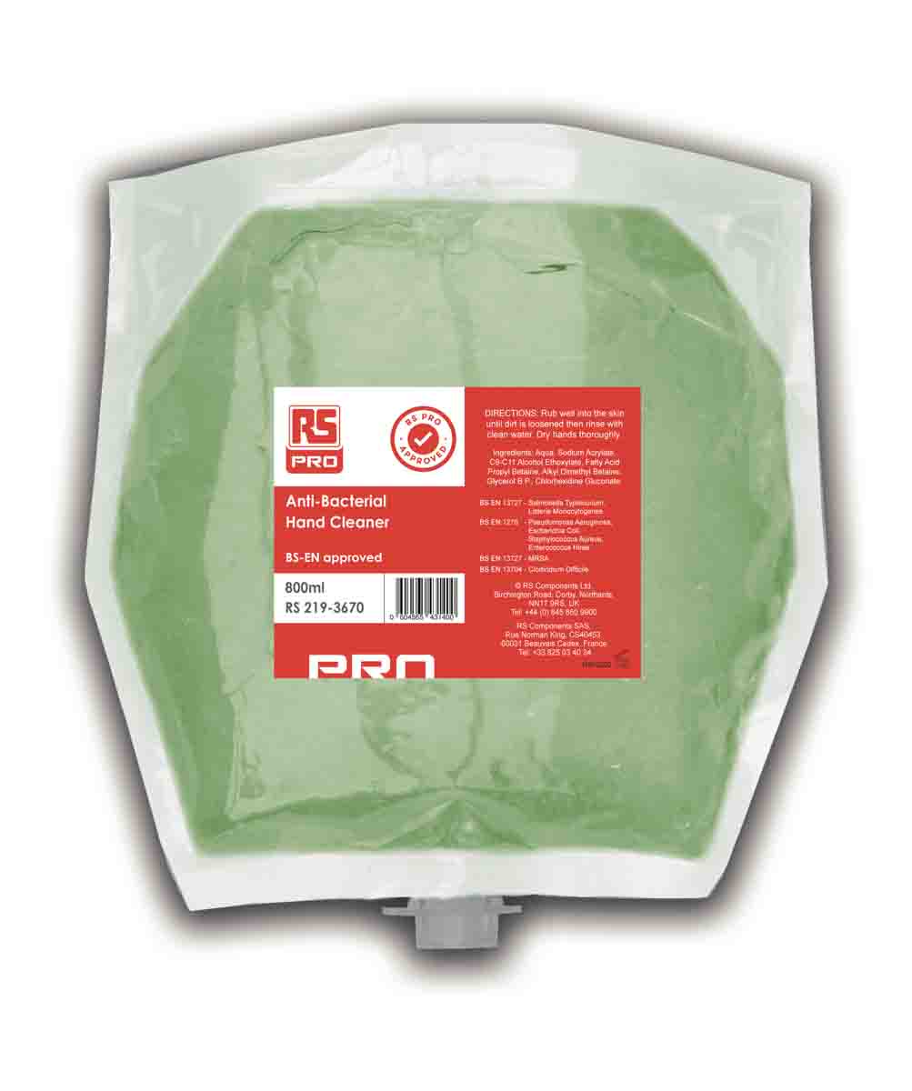 RS PRO Foaming Hand Cleanerwith Anti-Bacterial Properties with No Petroleum or Natural Solvents - 800 ml Pouch