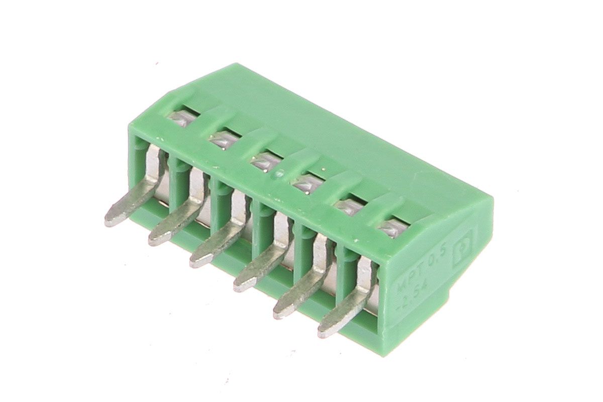 Phoenix Contact 基板用端子台, MPT 0.5/ 6-2.54シリーズ, 2.54mmピッチ , 1列, 6極, 緑
