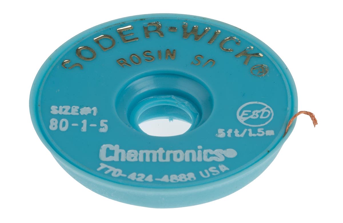 Chemtronics 1.5m Desoldering Braid, Width 0.8mm