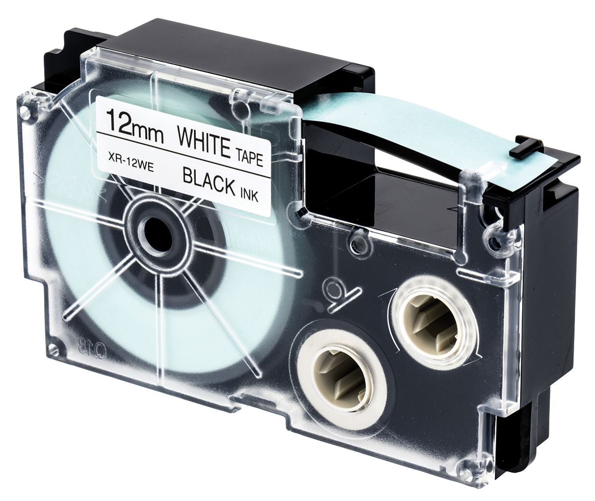 Casio Black on White Label Printer Tape, 8 m Length, 12 mm Width