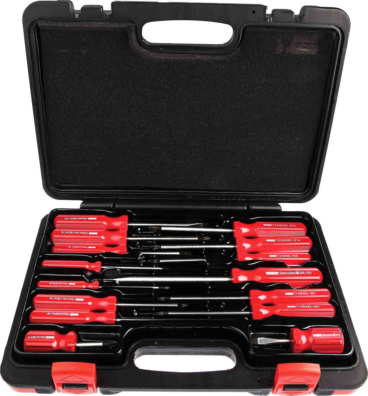 RS PRO Engineers Slotted Flared' Pozidriv' Slotted Stubby' Pozidriv Stubby Screwdriver Set 15 Piece