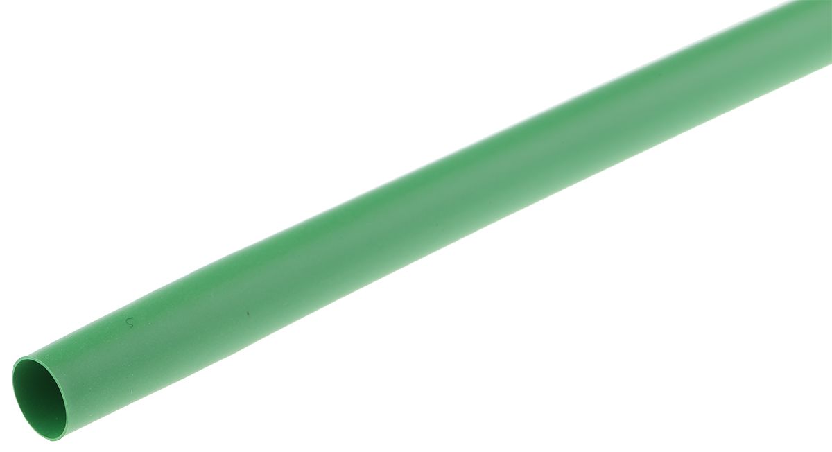 TE Connectivity Heat Shrink Tubing, Green 6mm Sleeve Dia. x 1.2m Length 3:1 Ratio, RNF-3000 Series