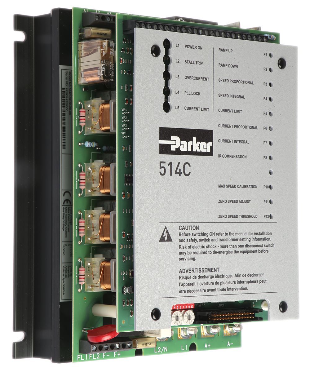 Parker, DC Motor Controller, 1 Phase, Voltage Control, 110 → 500 V, 32 A, Wall Mount