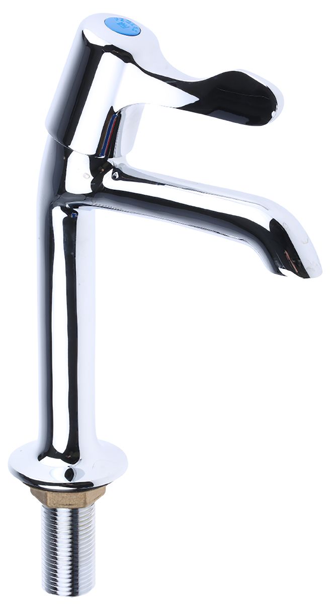 Pegler Yorkshire Chrome Plated Brass Quarter Turn Lever Handle High Neck Cold Sink Tap, 1/2in