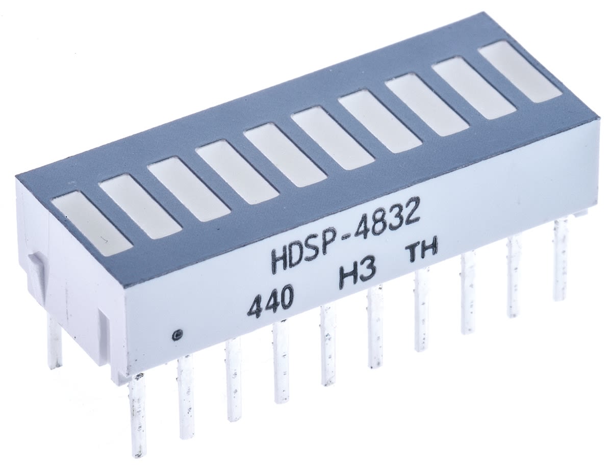 HDSP-4832 Broadcom Light Bar LED Display, Green/Red/Yellow 1900 μcd, 3500 μcd