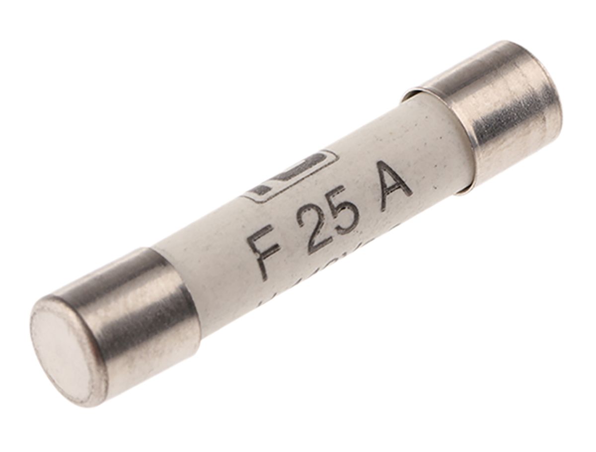 RS PRO 25A F Ceramic Cartridge Fuse, 6.3 X 32mm | RS