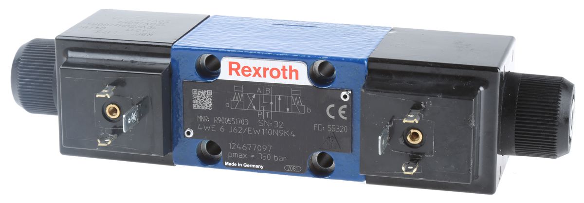 Bosch Rexroth, R900551703 Solenoid Actuated Directional Spool Valve, CETOP 3, J, 110V ac
