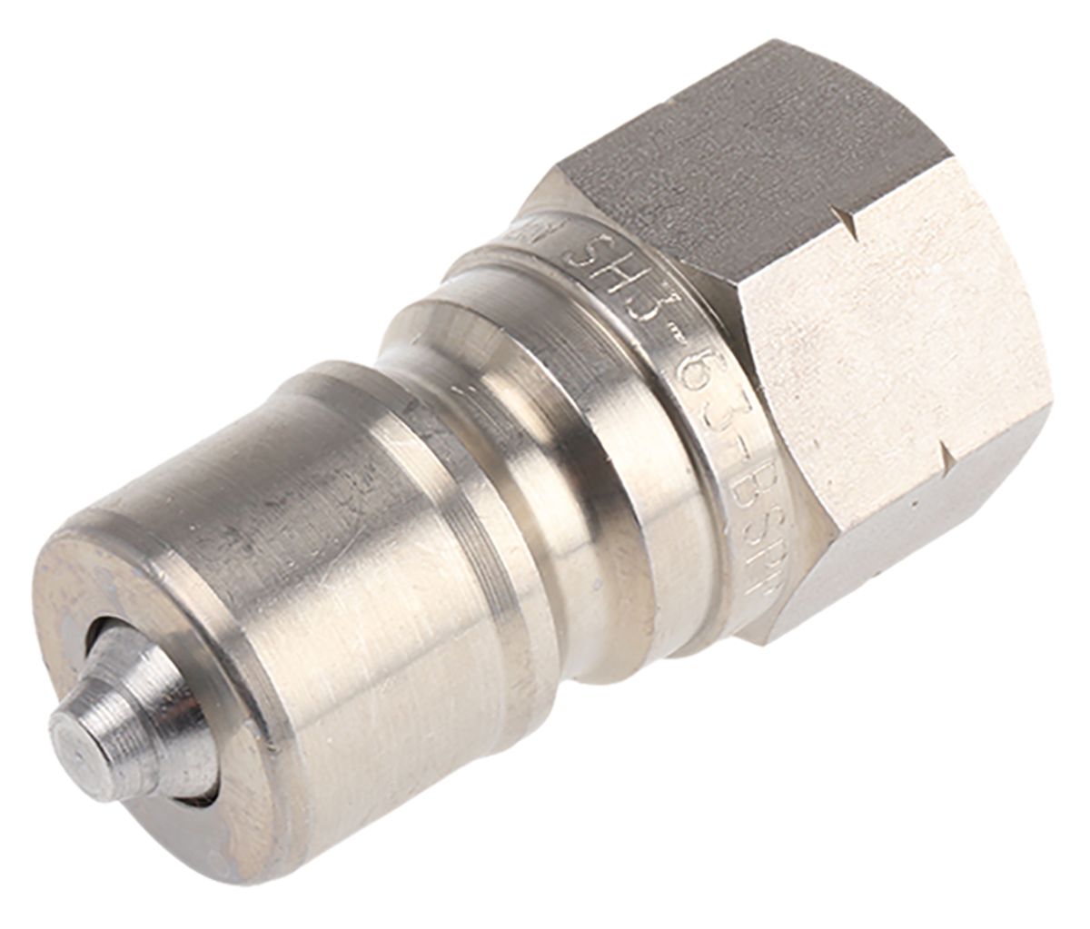 Parker Stainless Steel Male Hydraulic Quick Connect Coupling, G 3/8 Female