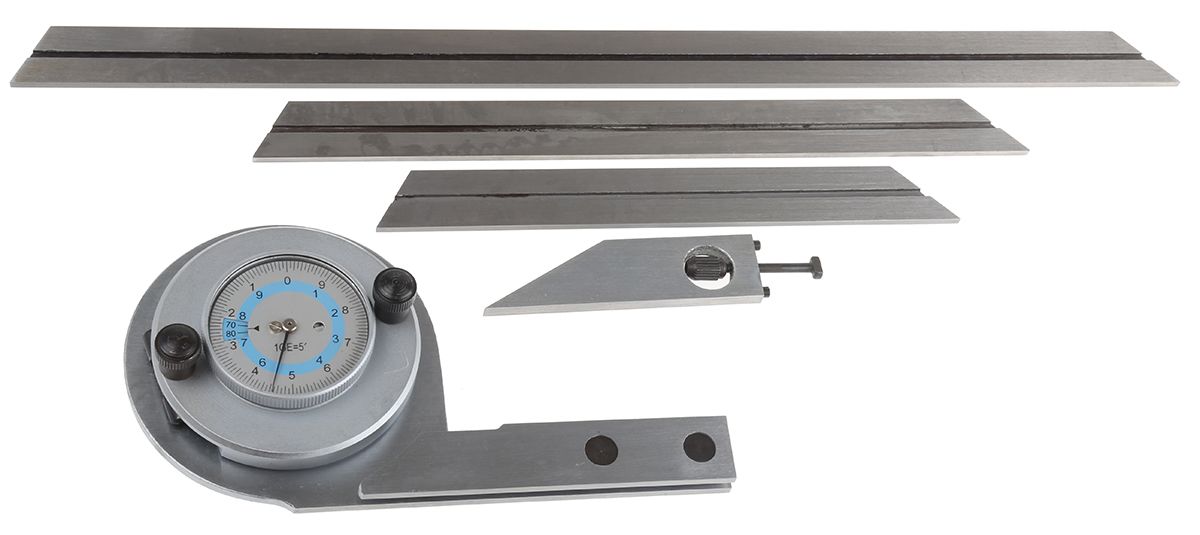 RS PRO 360° Metric Bevel Protractor, 150 mm, 300 mm Steel Blade