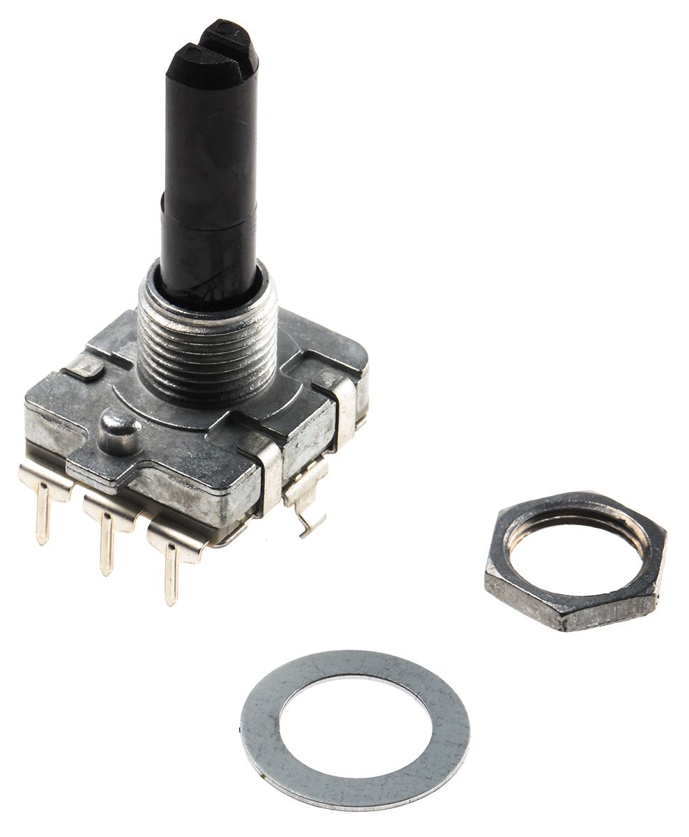 Alps Alpine 24 Pulse Incremental Mechanical Rotary Encoder with a 6 mm Flat Shaft, Through Hole