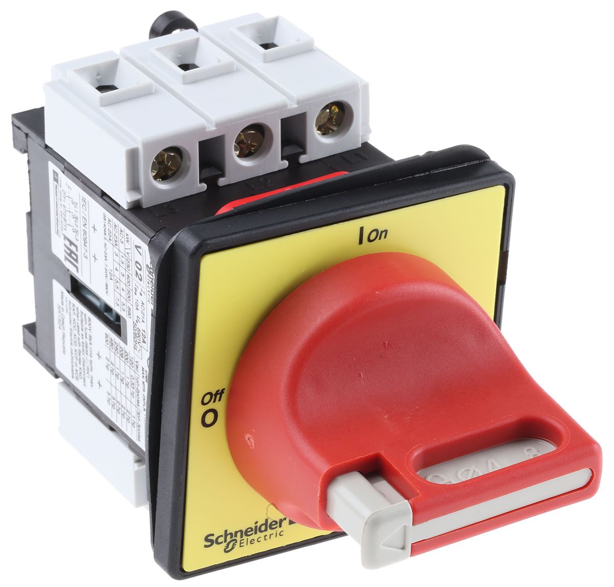Schneider Electric 3P Pole Panel Mount Isolator Switch - 12A Maximum Current, 7.5kW Power Rating