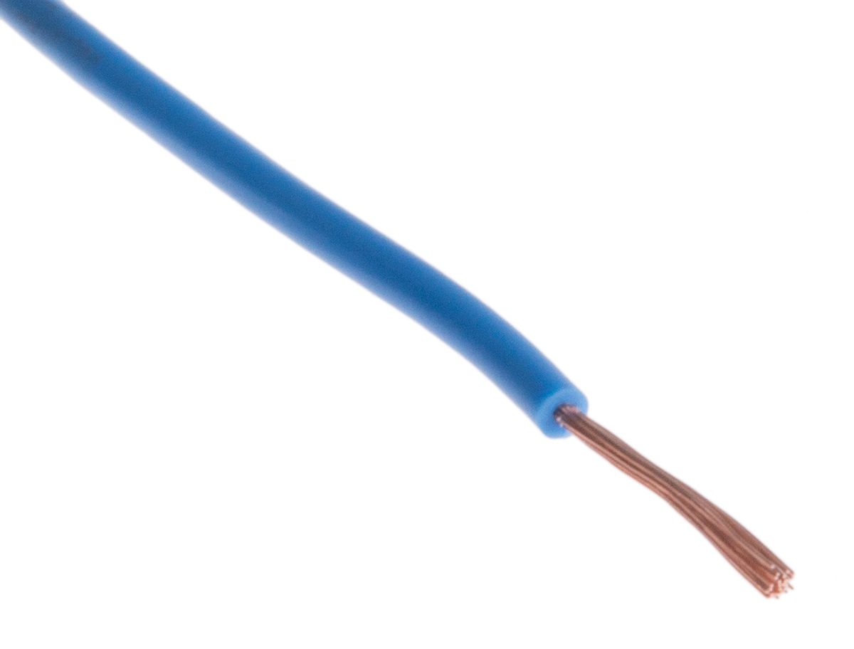 Staubli Blue 0.15 mm² Equipment Wire, 27 AWG, 26/0.07 mm, 100m, PVC Insulation