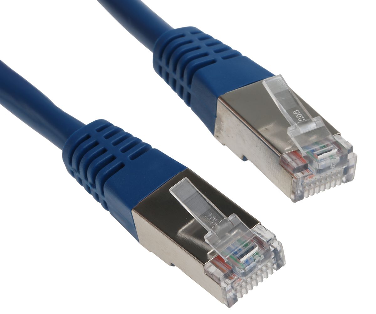 1m FTP Cat5 Ethernet Cable Assembly Blue