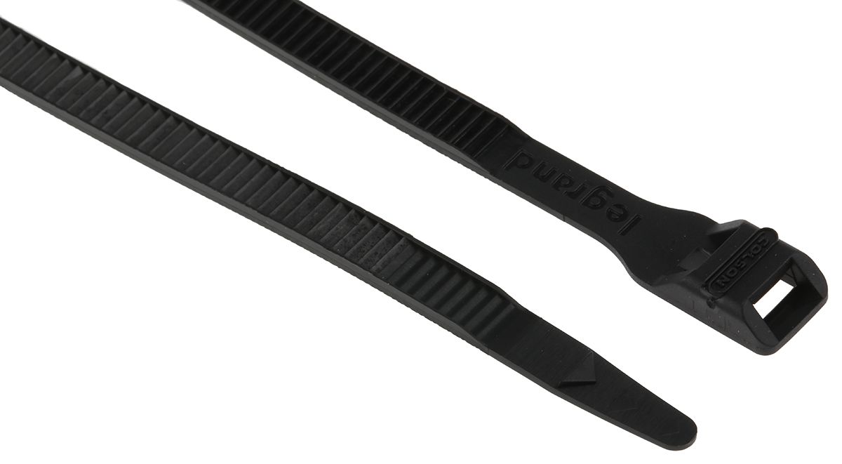 Legrand Cable Tie, 180mm x 6 mm, Black PA 12, Pk-100