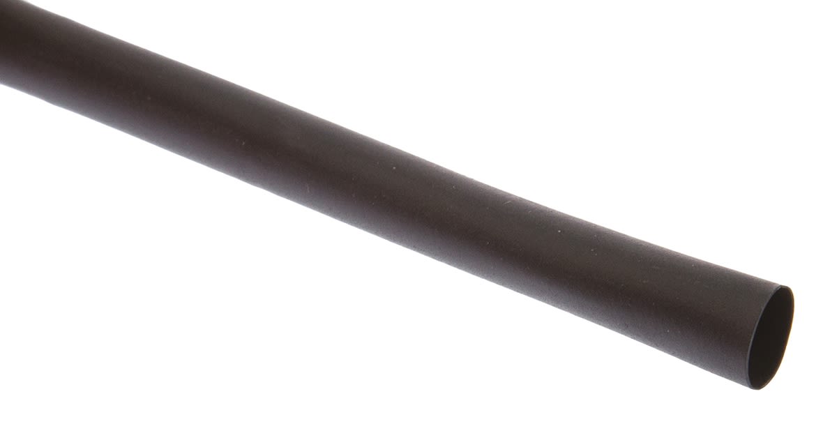 Tubo termorretráctil 3M de Poliolefina Negro, contracción 2:1, Ø 6.4mm, long. 9m