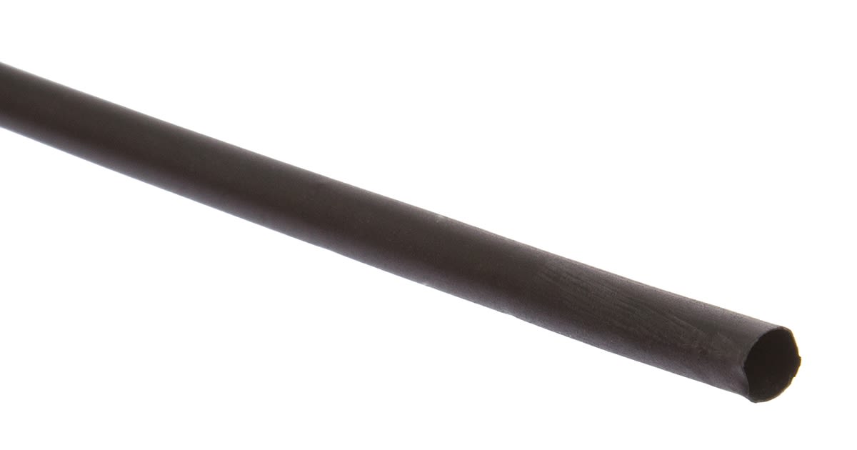 Tubo termorretráctil 3M de Poliolefina Negro, contracción 2:1, Ø 4.8mm, long. 10m