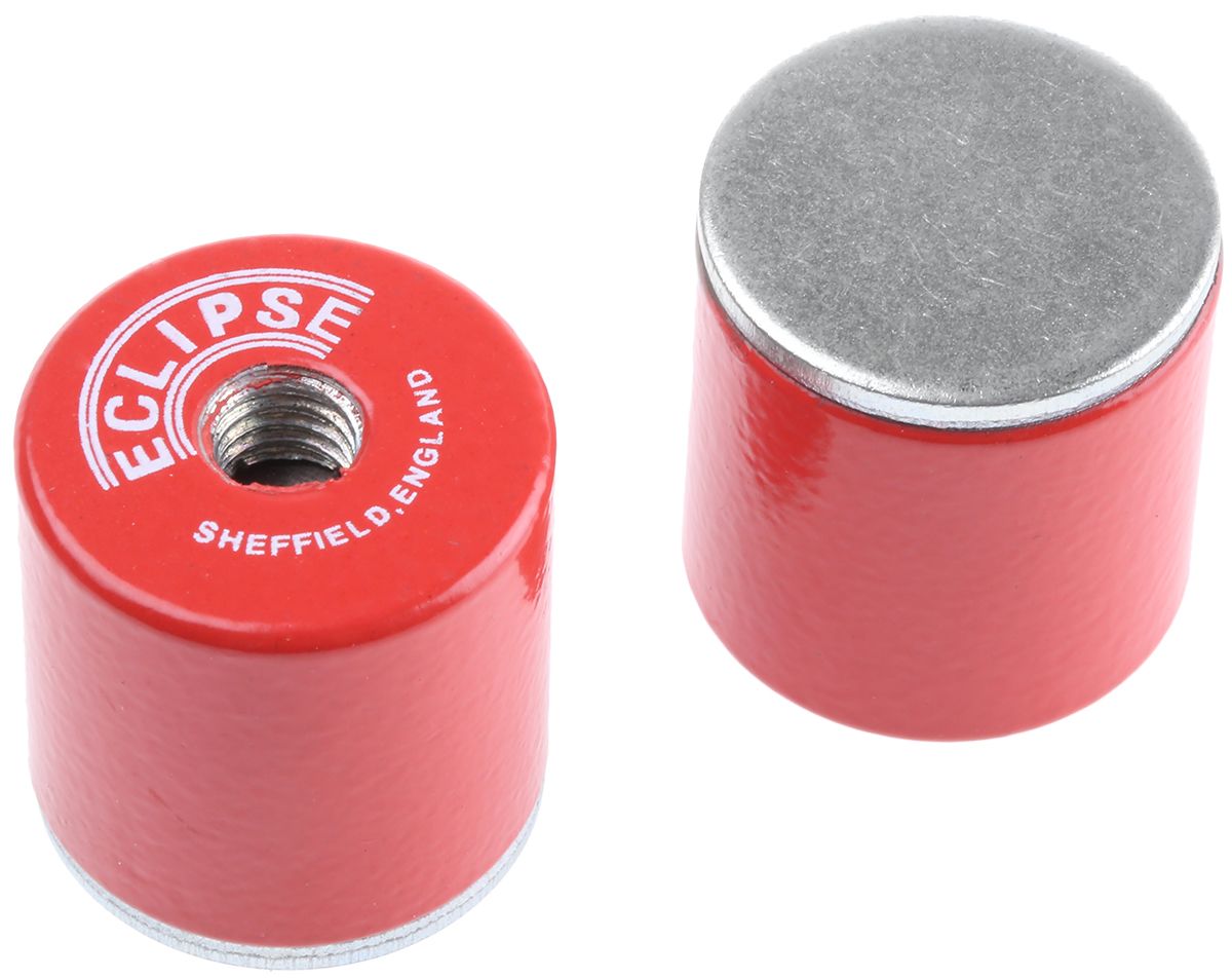 Eclipse Pot Magnet 20.5mm Threaded Hole Aluminium Alloy, 4kg Pull