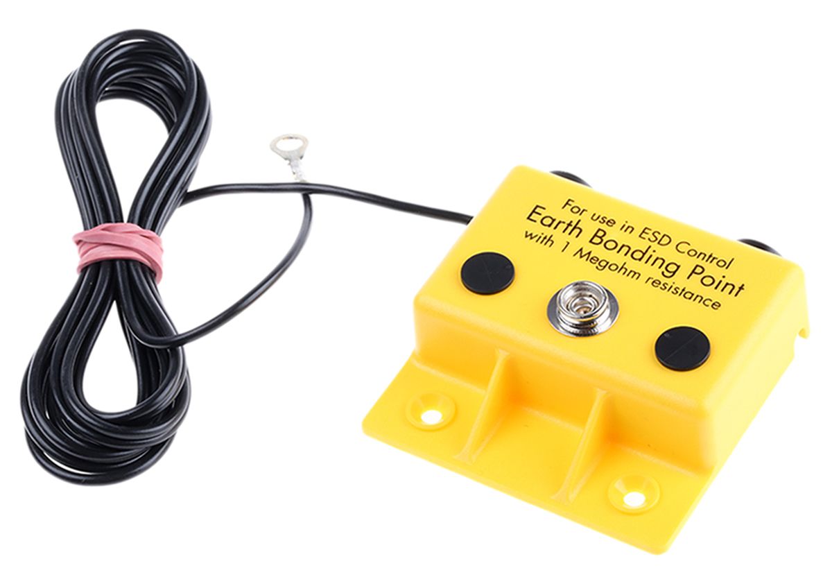 RS PRO ESD Earth Bonding Box With 10 mm Stud, 4 mm Socket x 2 RS