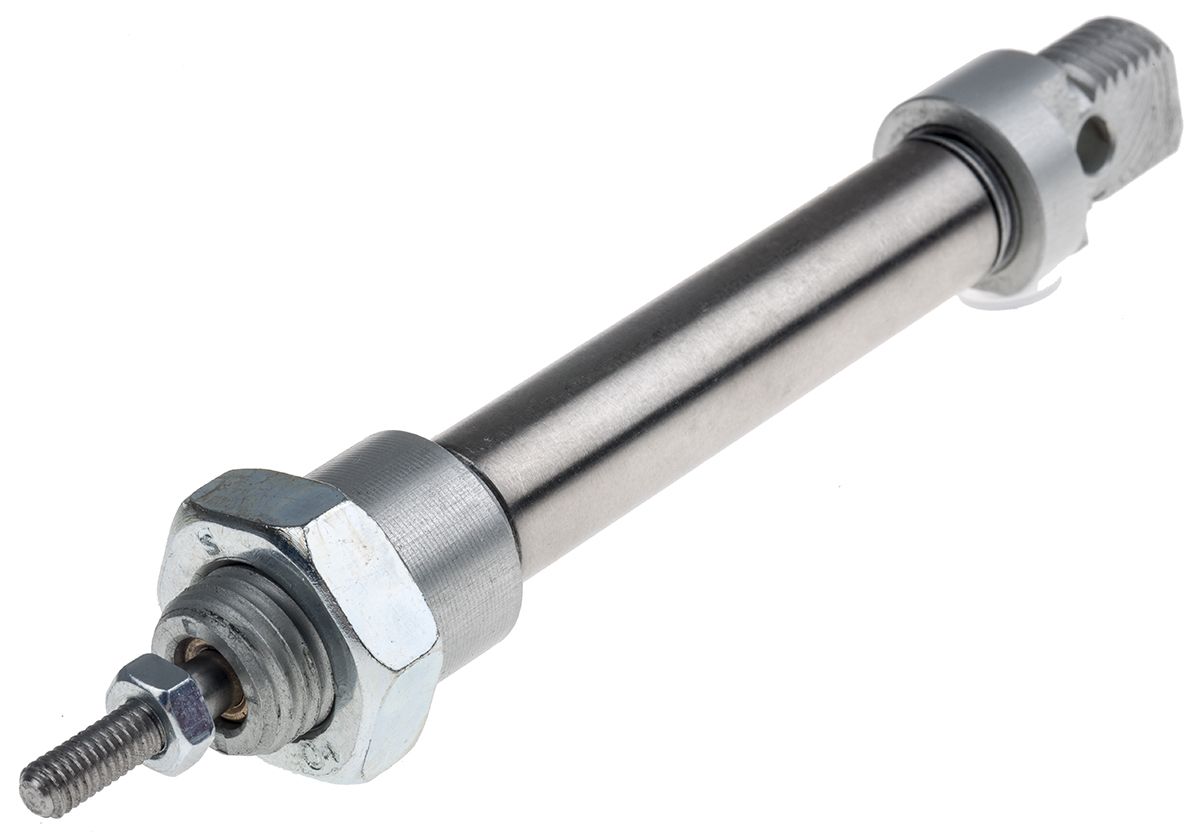 RS PRO Pneumatic Piston Rod Cylinder - 10mm Bore, 25mm Stroke, ISO 6432 Series, Single Acting