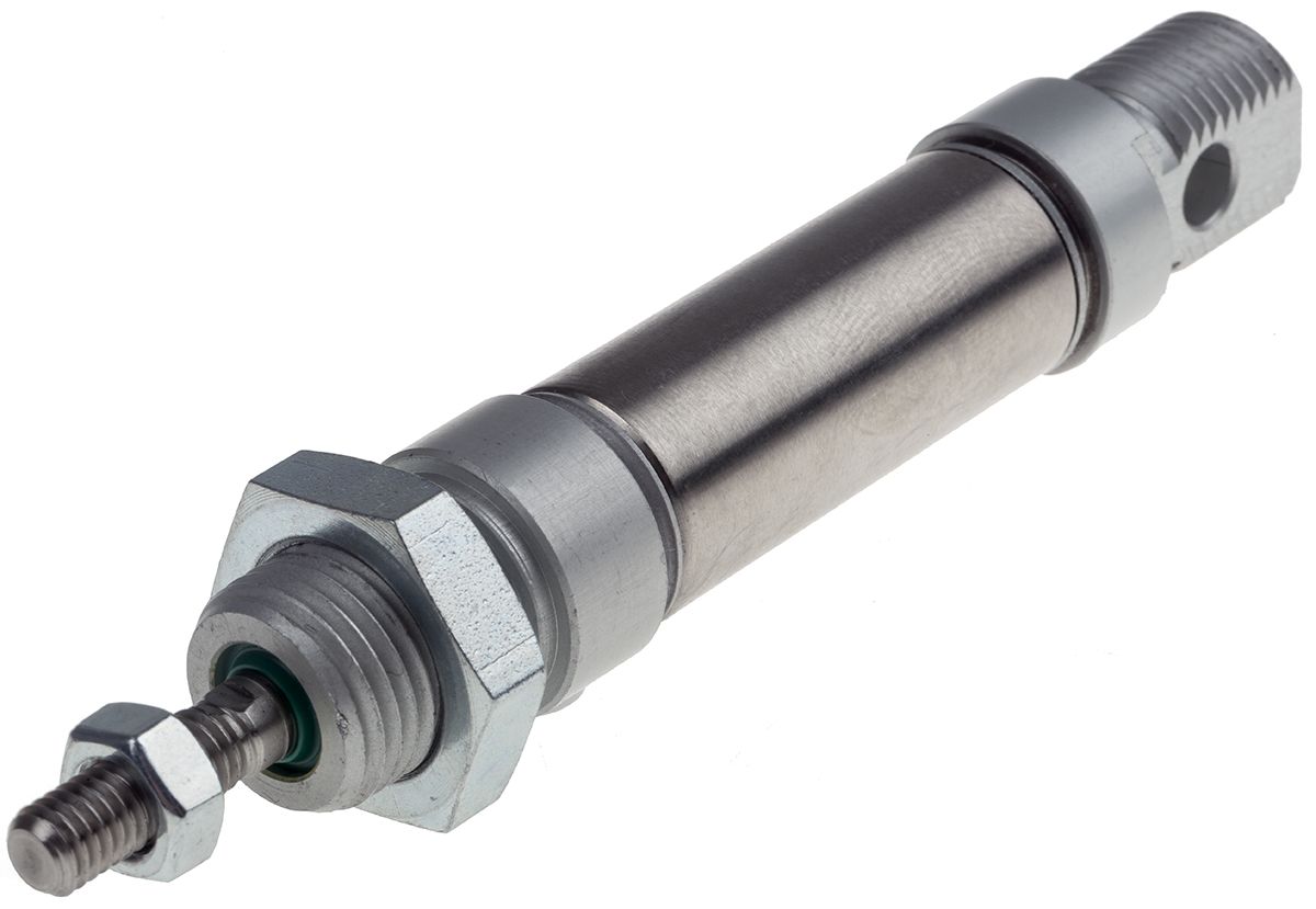 RS PRO Pneumatic Piston Rod Cylinder - 16mm Bore, 10mm Stroke, ISO 6432 Series, Double Acting