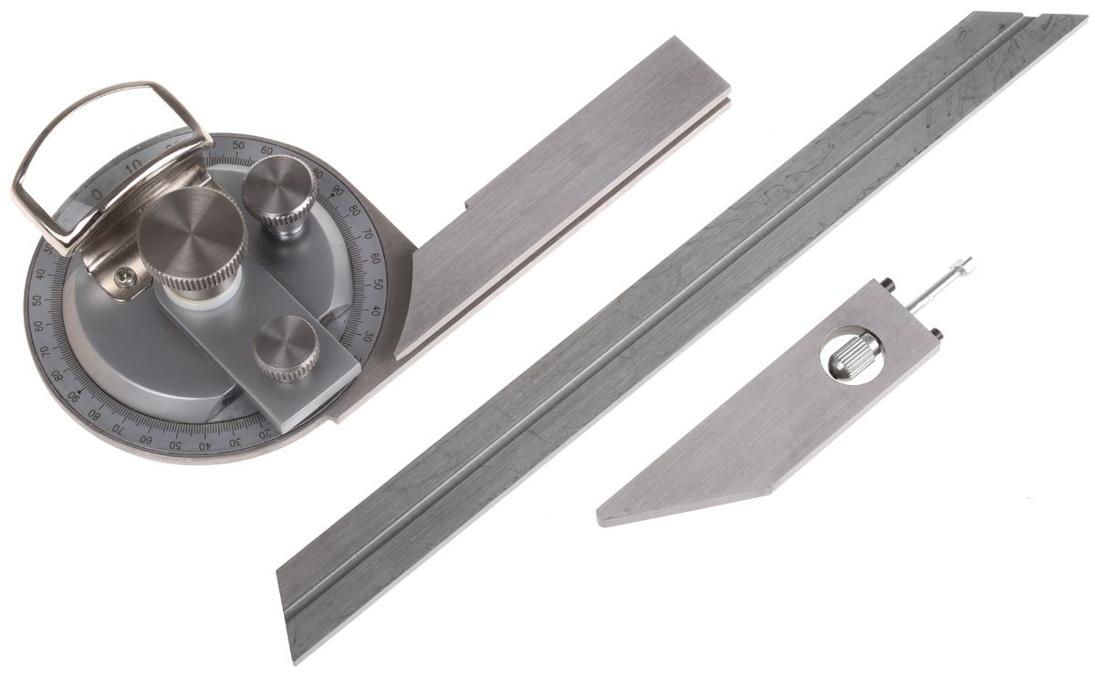 Kleffmann & Weese 360° Metric Bevel Protractor, 200 mm Stainless Steel Blade