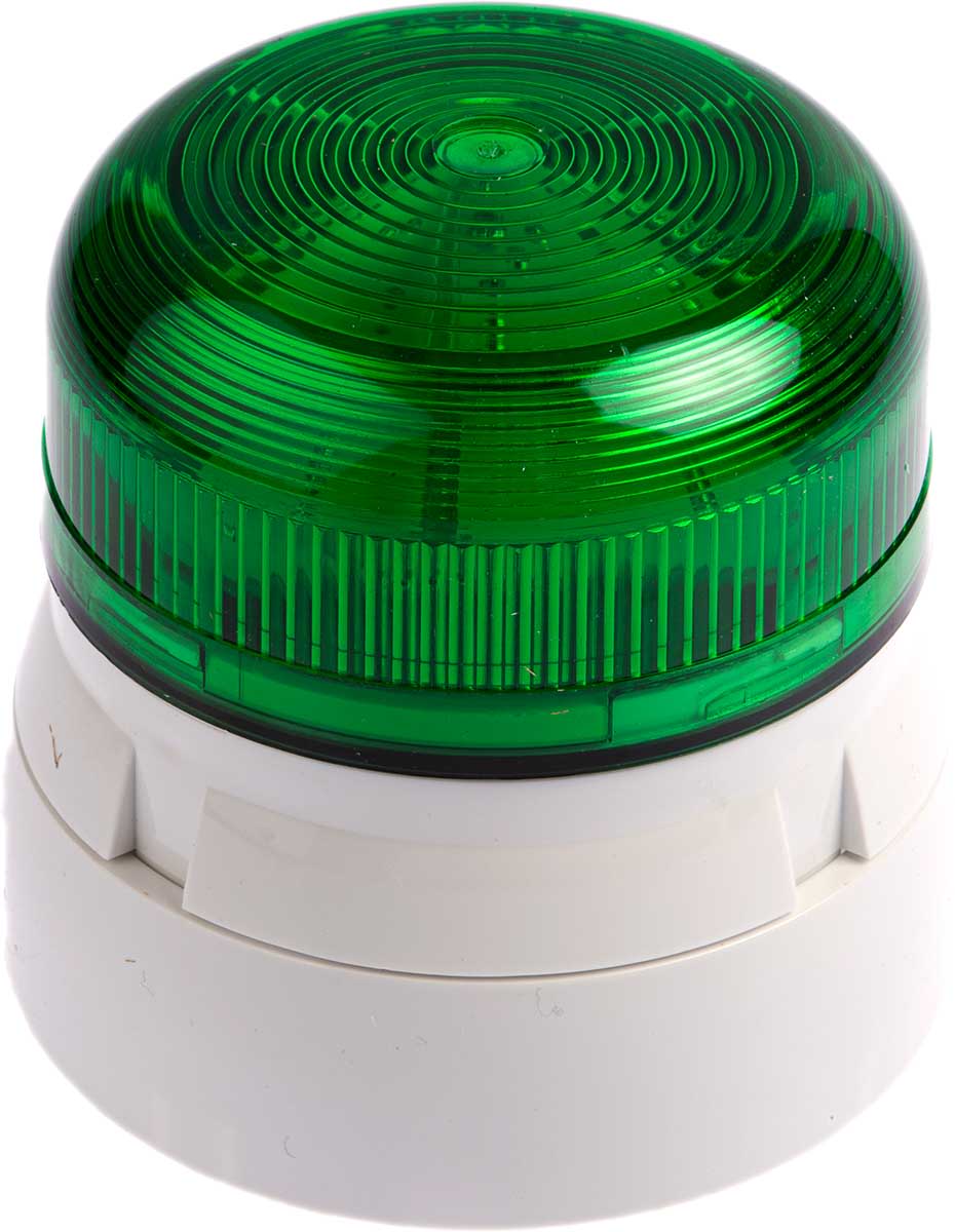 QBS0021 Klaxon Flashguard QBS Series Green Flashing Beacon, 230 V ac