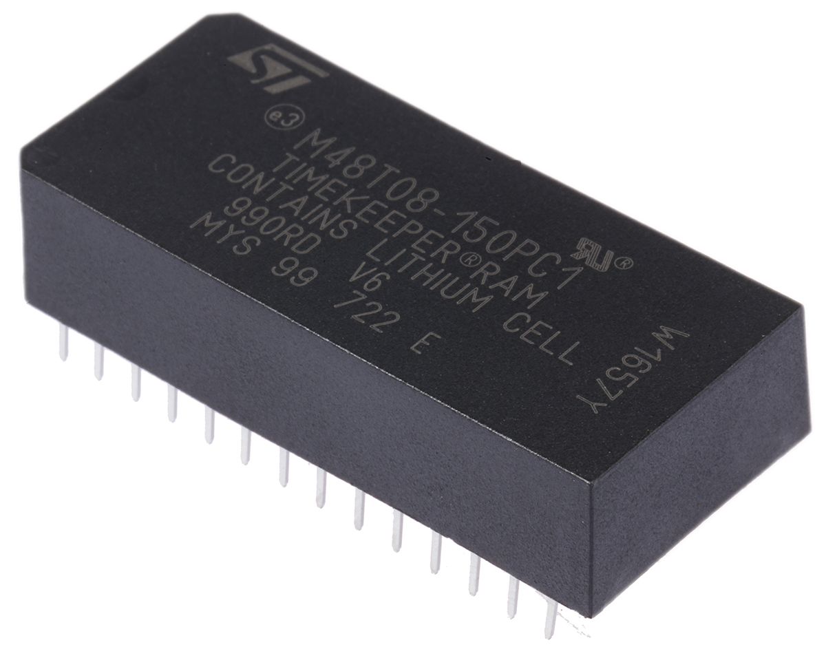 STMicroelectronics NVRAM 8K x 8 bit Parallel 150ns THT, PCDIP 28-Pin 39.98 x 18.34 x 8.89mm