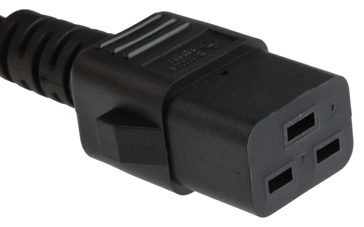 RS PRO IEC C19 Socket to BS 1363 UK Plug Plug Power Cord, 2m | RS