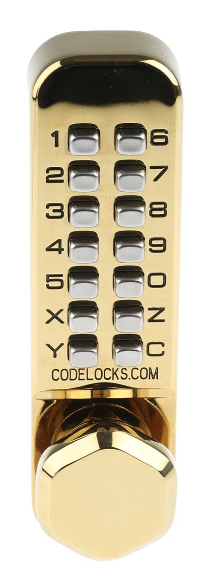 Cerradura con código con sistema mecánico Codelock 255 PB, de Latón, acabado Pulido