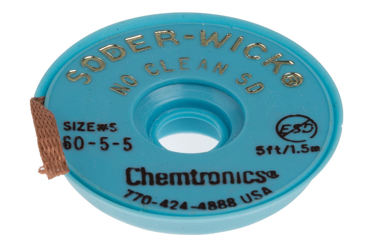 Chemtronics 1.5m No Clean Desoldering Braid, Width 3.7mm
