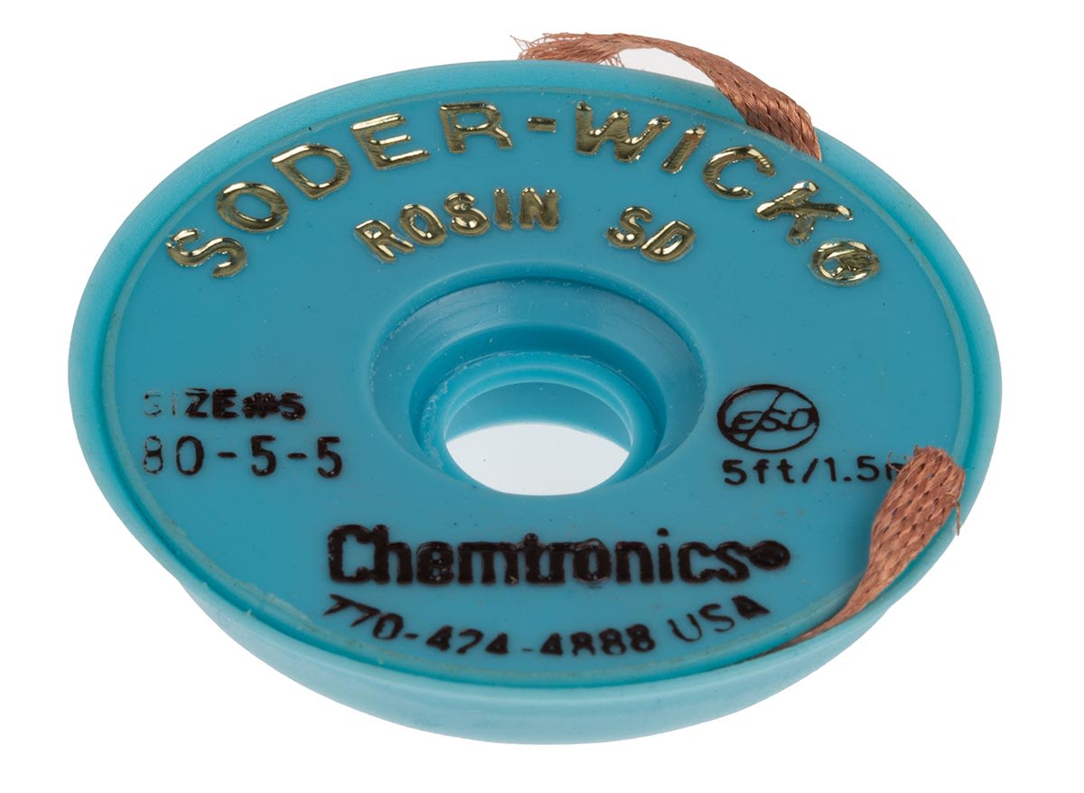 Chemtronics 1.5m Desoldering Braid, Width 3.7mm