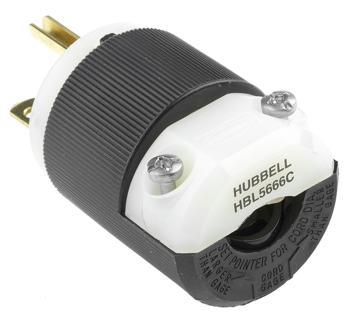 Hubbell USA Mains Plug, 15A, Cable Mount, 250 V