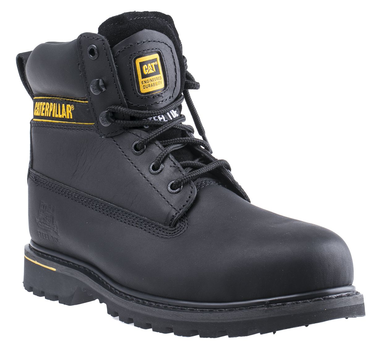 CAT Holton Black Steel Toe Capped Mens Safety Boots, UK 10, EU 44