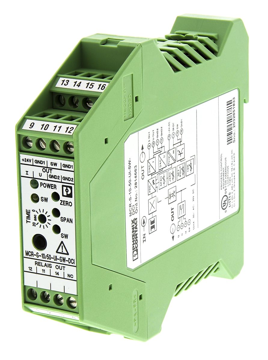 Phoenix Contact MCR-S10 Series Current Measuring Transducer, 20 → 30V dc, Current Input, Current Output