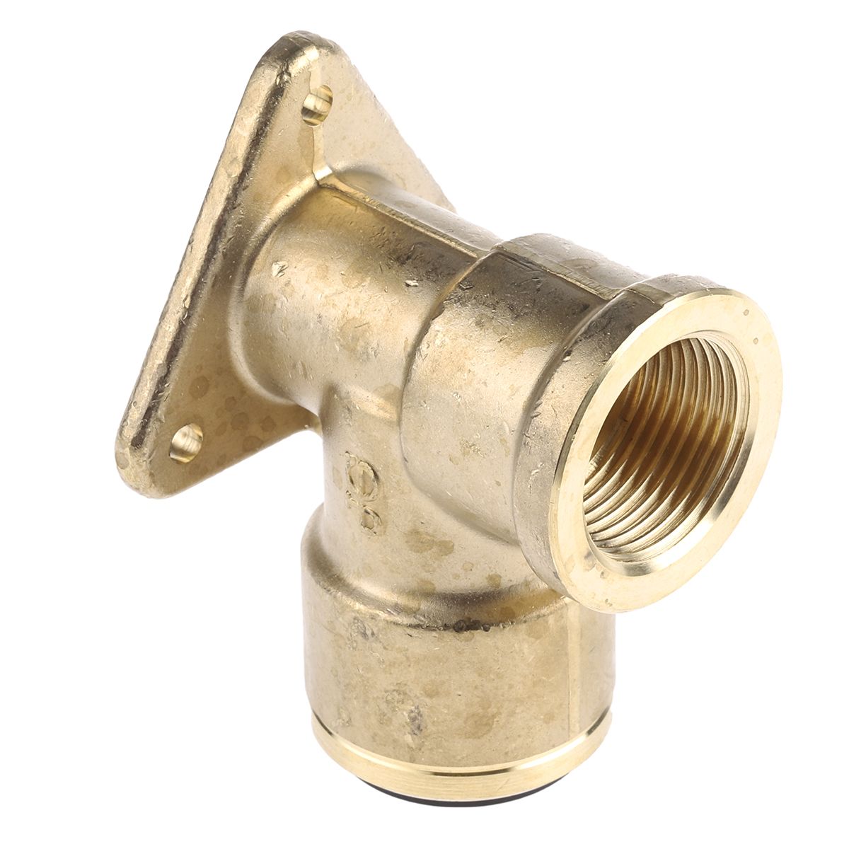 JG Speedfit Brass Pipe Fitting, 90° Push Fit Wall Plate Elbow Adapter, Female 3/4in to Female 22mm
