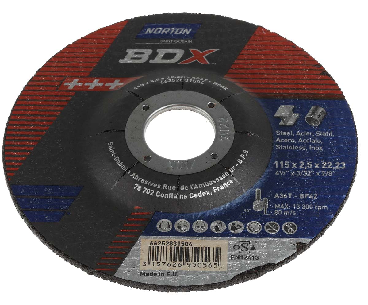 66252831504 | Norton Cutting Disc Aluminium Oxide Cutting Disc, 115mm x ...